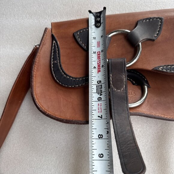 Jagger Vintage Brown Leather Saddlebag Purse With Adjustable Strap & Unique - Picture 7 of 10